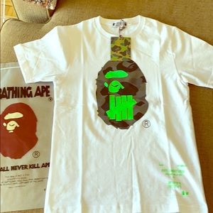 Bape x Undefeated short sleeve tee size small